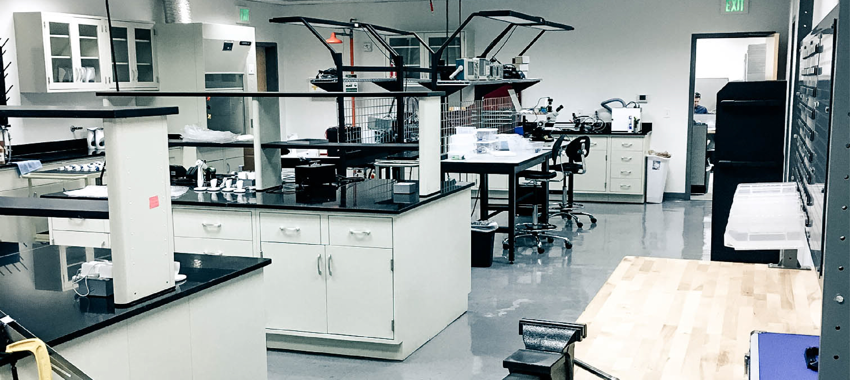 Nu Skin engineer work stations in the engineer lab